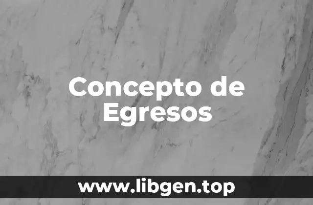 Concepto de Egresos