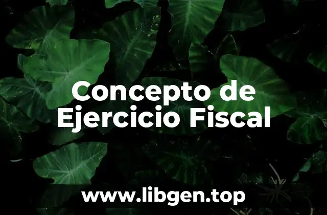 Concepto de Ejercicio Fiscal