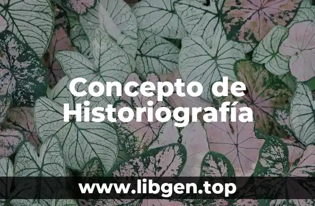 Concepto de Historiografía
