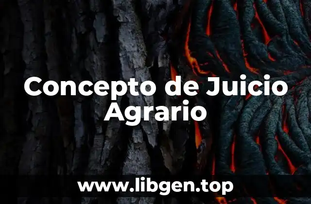 Concepto de Juicio Agrario