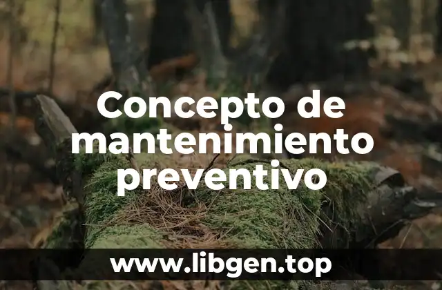 Concepto de mantenimiento preventivo