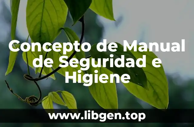 Concepto de Manual de Seguridad e Higiene