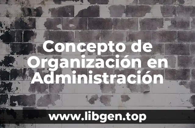 Concepto de Organización en Administración