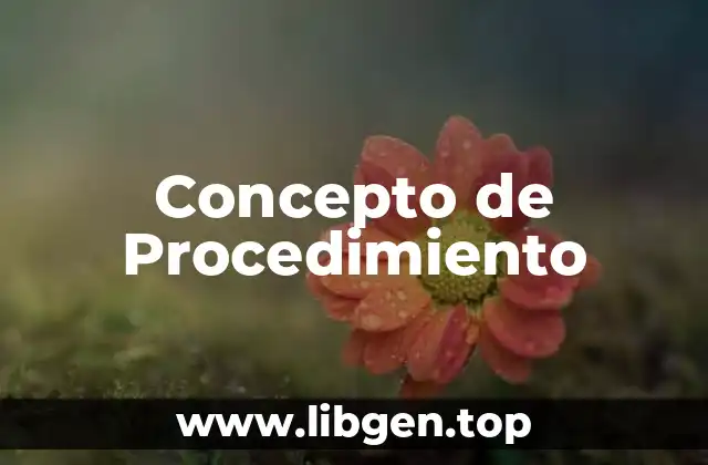 ☑️ Concepto de Procedimiento