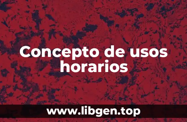 Concepto de usos horarios