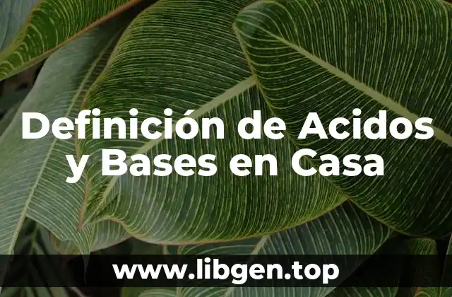 Definición de Acidos y Bases en Casa