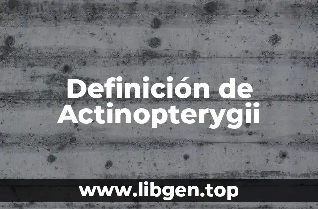 Definición de Actinopterygii