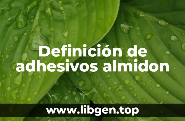 Definición de adhesivos almidon