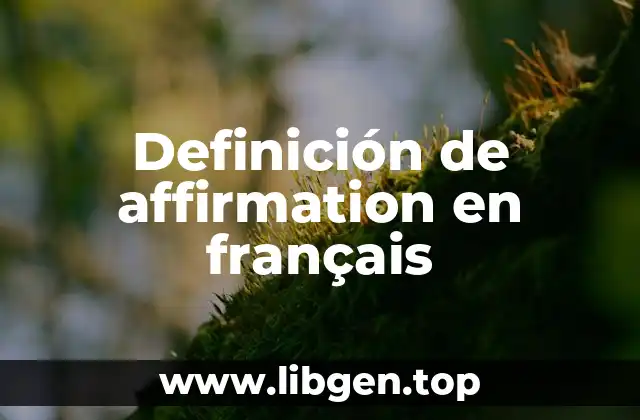 Ejemplos de affirmation en français