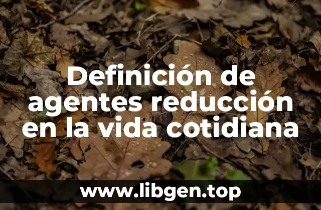 Definición de agentes reducción en la vida cotidiana