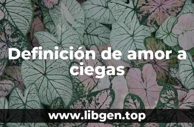 Definición de amor a ciegas