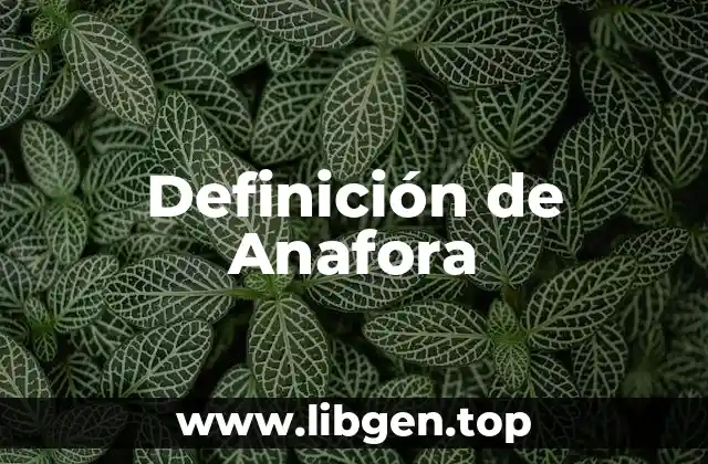 Definición de Anafora
