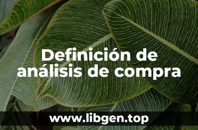 Definición de análisis de compra