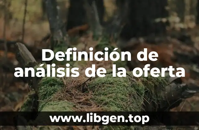 Definición de análisis de la oferta