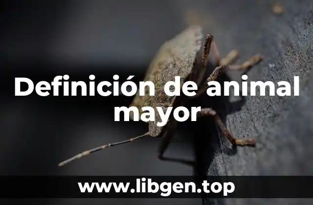Definición de animal mayor