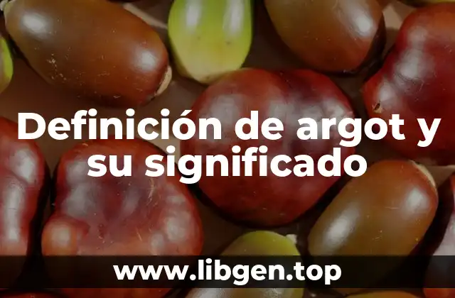 Definición de argot y su significado