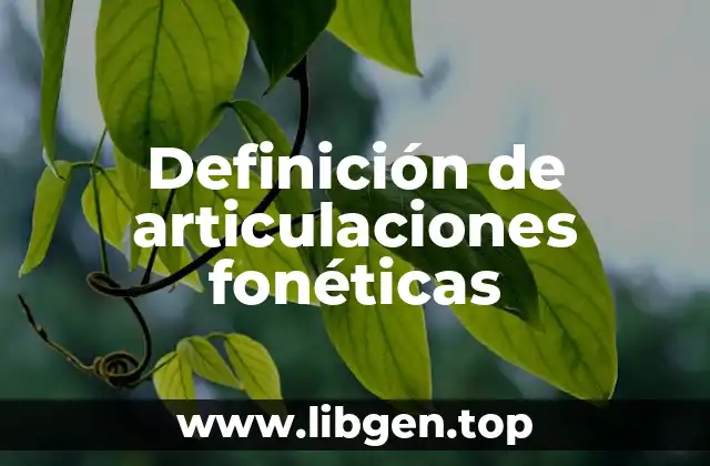 Definición de articulaciones fonéticas
