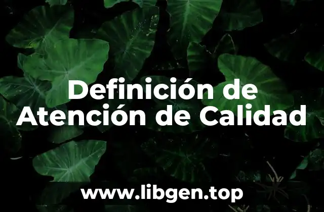 Definición de Atención de Calidad