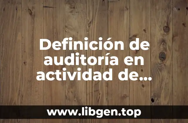 Definición de auditoría en actividad de comercio exterior