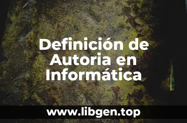 Definición de Autoria en Informática