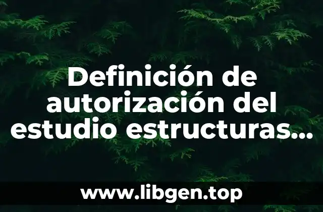 Definición de autorización del estudio estructuras organizacionales
