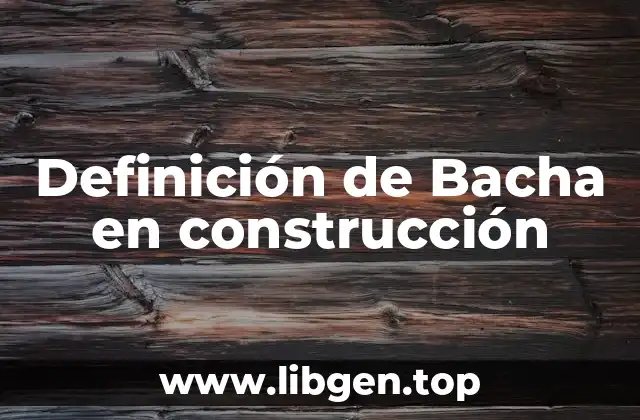 Definición de Bacha en construcción
