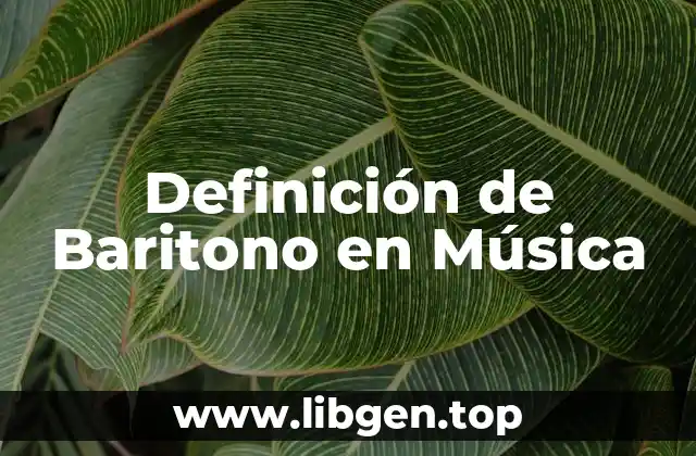 Definición de Baritono en Música
