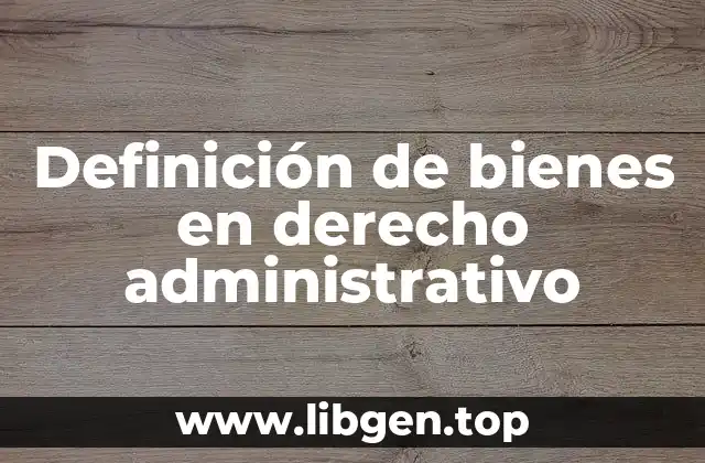 Definición de bienes en derecho administrativo