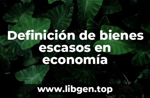 Definición de bienes escasos en economía