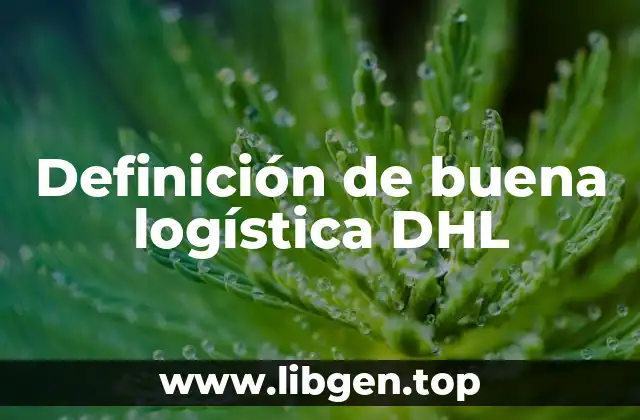 Definición de buena logística DHL