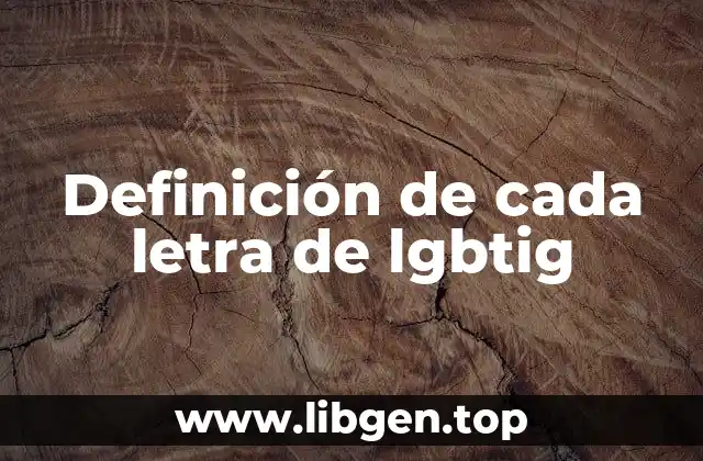 Definición de cada letra de lgbtig