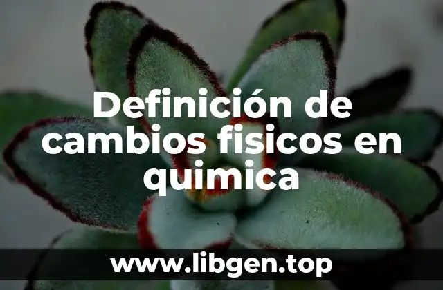 Definición técnica de cambios físicos en química