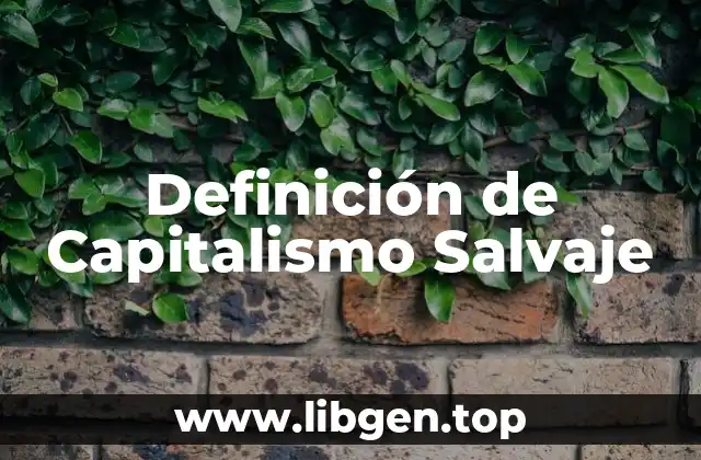Definición de Capitalismo Salvaje