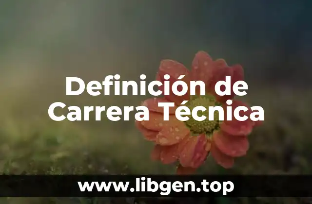 Definición de Carrera Técnica