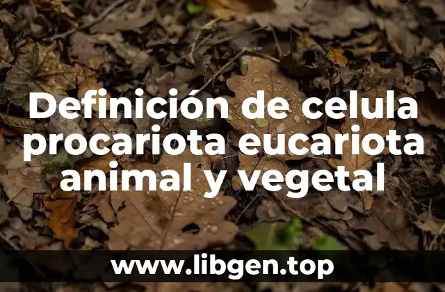 Definición de celula procariota eucariota animal y vegetal