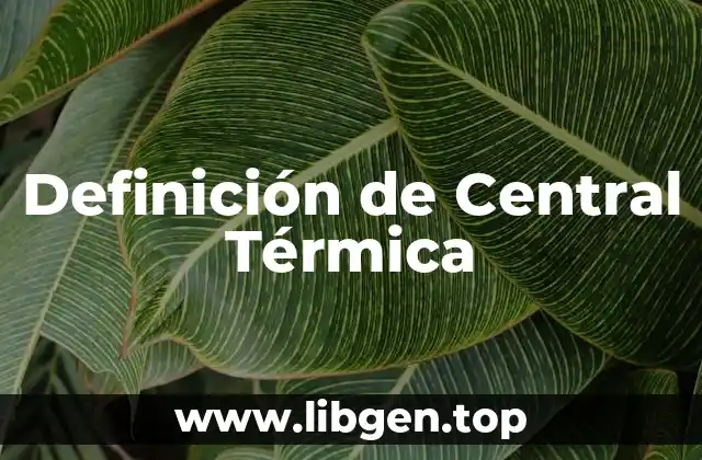 Definición de Central Térmica