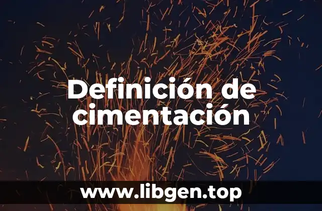 Definición de cimentación