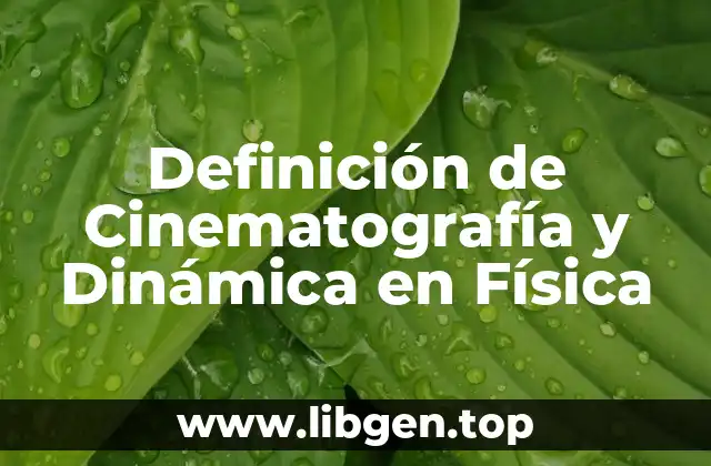 Definición de Cinematografía y Dinámica en Física