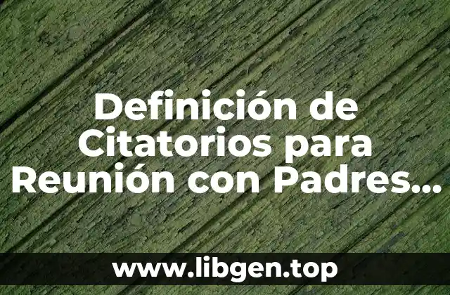 Definición de Citatorios para Reunión con Padres de Familia