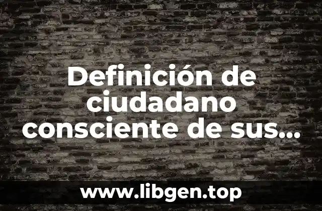 Definición de ciudadano consciente de sus derechos y deberes
