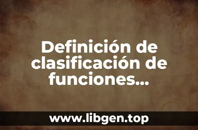 Definición de clasificación de funciones matemáticas