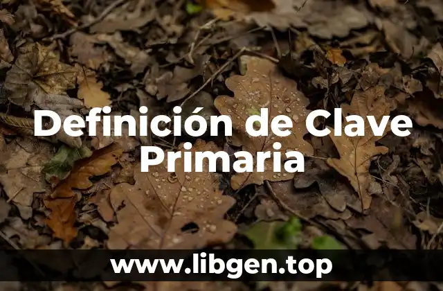 Ejemplos de Clave Primaria