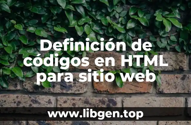Definición de códigos en HTML para sitio web
