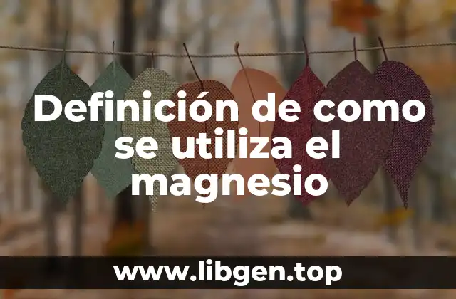 Definición de como se utiliza el magnesio