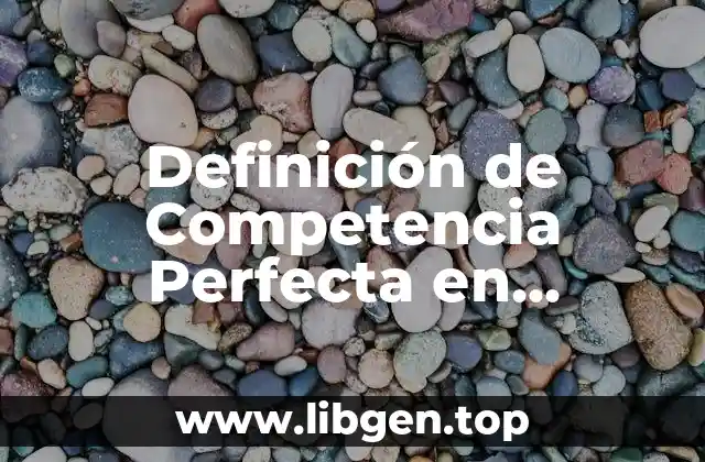 Definición de Competencia Perfecta en Empresas