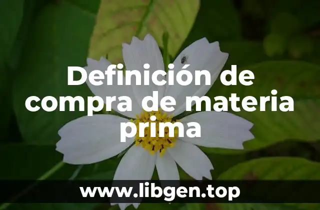 Definición de compra de materia prima