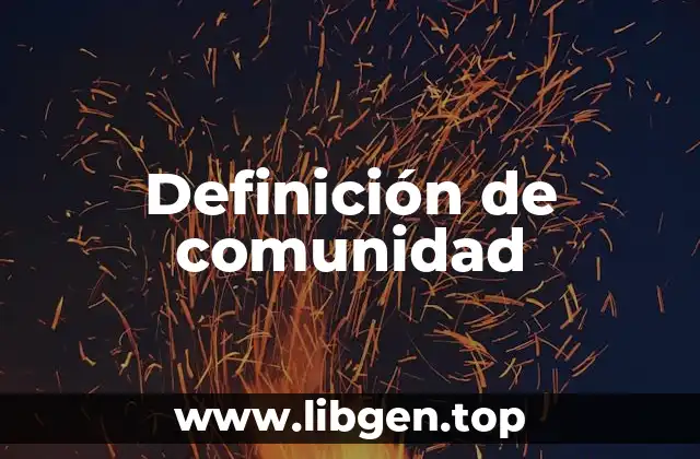 Definición técnica de comunidad