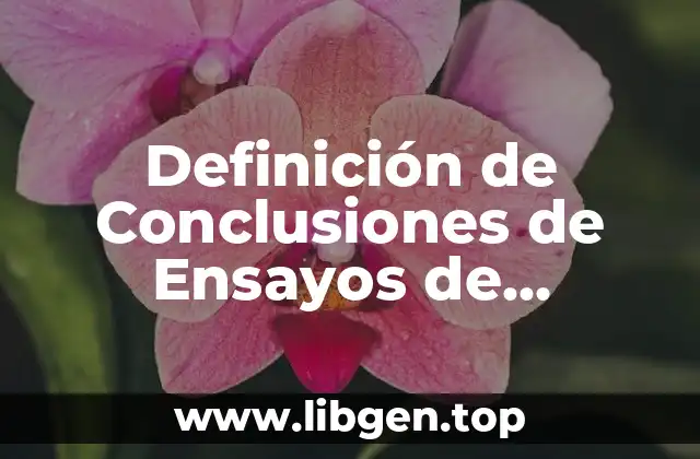 Definición de Conclusiones de Ensayos de Economía