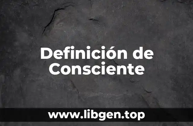 Definición técnica de Consciente