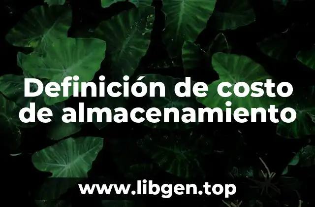 Definición de costo de almacenamiento